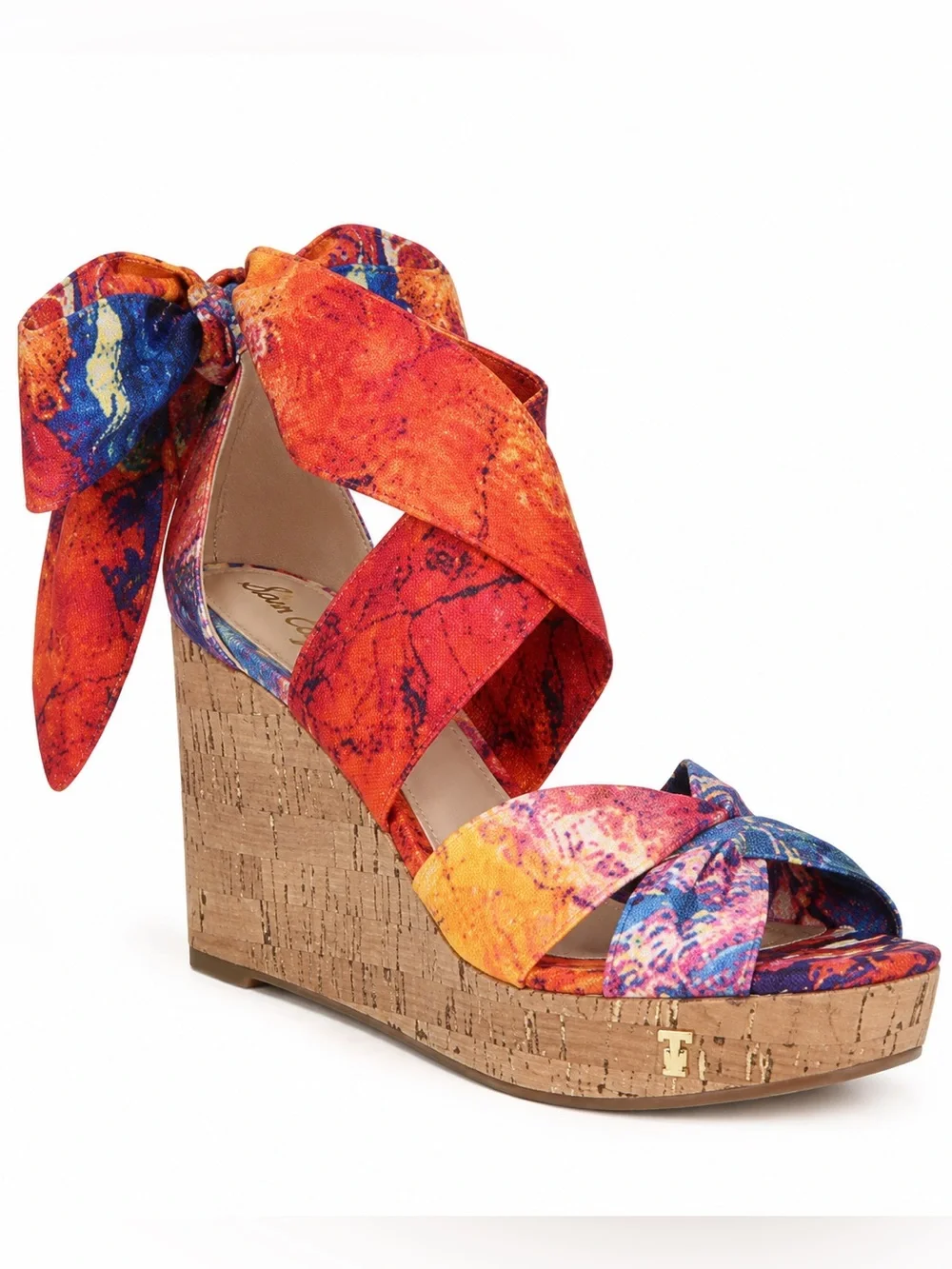 Impo Multicolor Tie-Wrap Cork Wedge Sandal
